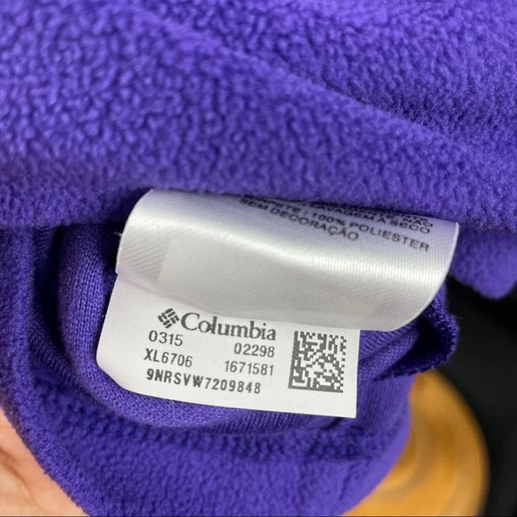 Columbia Women's Color Block Purple/Black Fleece 1/4 Zip Up Jacket Size Large - Picture 6 of 11